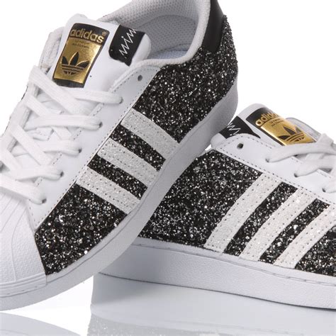 adidas superstar schwarz vorne glitzer|Adidas Superstar schuhe.